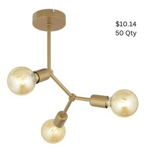 Modern Gold Ceiling Light Fixture